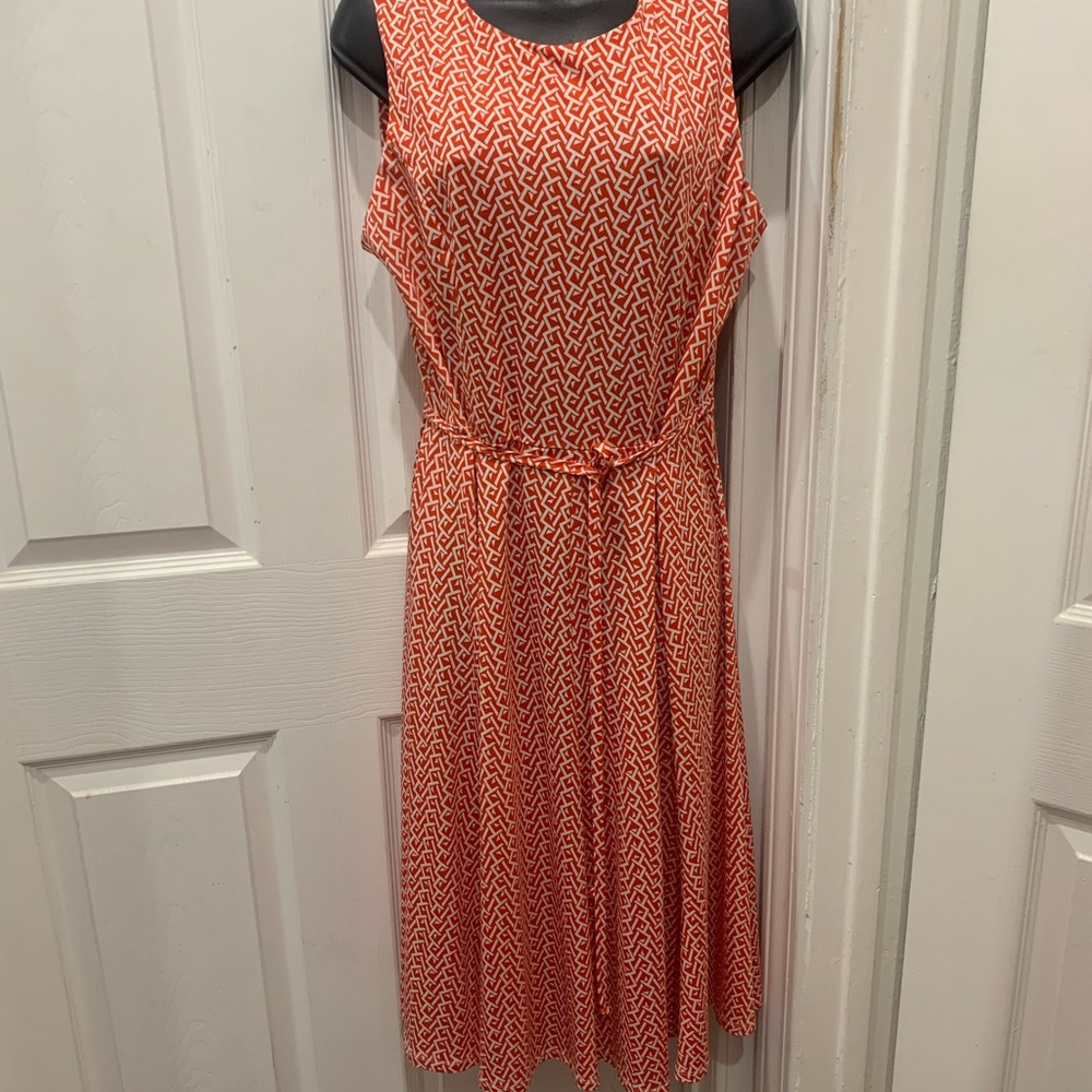 Superfoxx Geometric Coral & White Dress - Size L